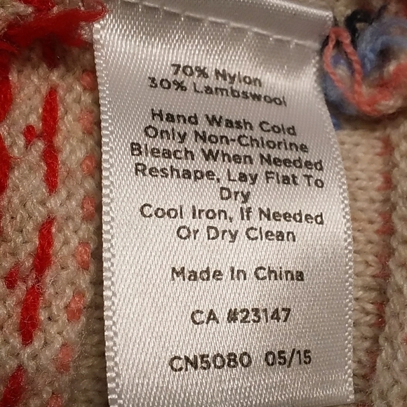 Talbots Wool Blend Multicolor Fair Isle Stripe Stretch Sweater Back Zip Size 2X - Picture 7 of 7